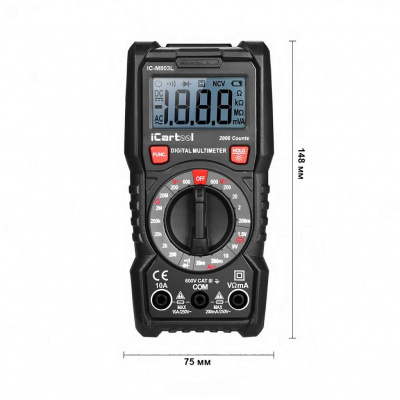 Мультиметр цифровой iCartool IC-M830L